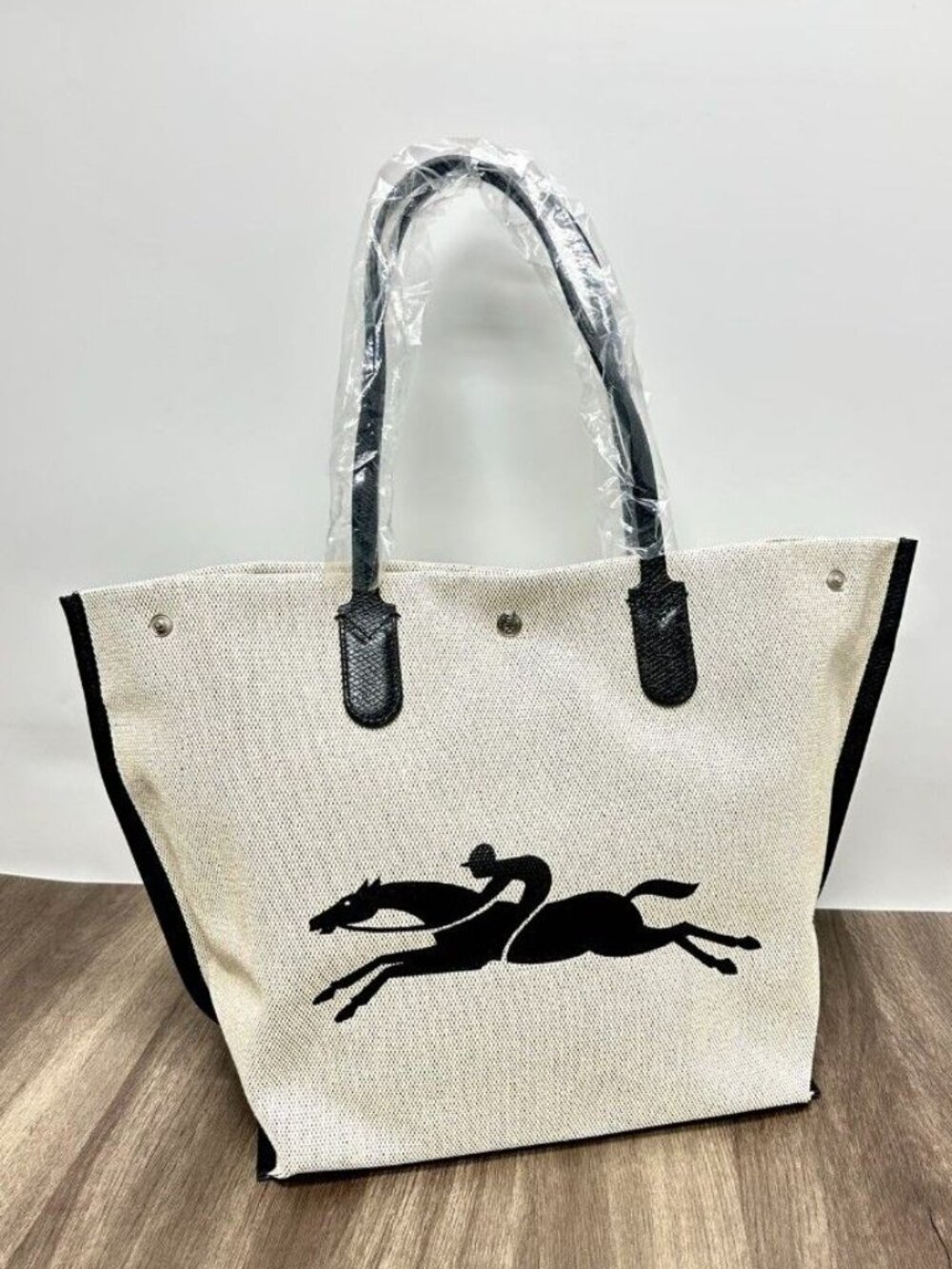 NWT Longchamp Le Roseau Women's Large Shoulder Tote Bag Beige Shopping Handbag L